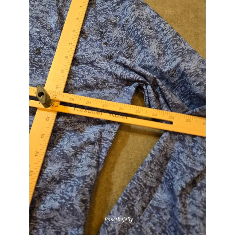 Polo Ralph Lauren Men's L Slim Fit Geometric Long Sleeve Shirt Lightweight Blue